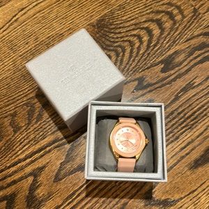 Pink rose gold michele watch